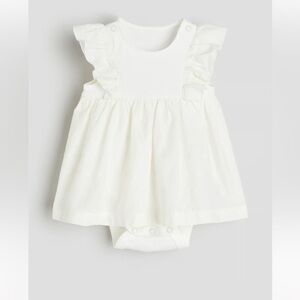 H&M Baby girls 3M white dress ruffled